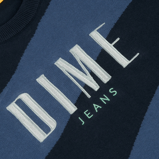 Wave Striped Light Knit navy