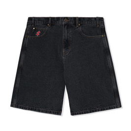 Cash Only Logo Denim Shorts (Washed Black)