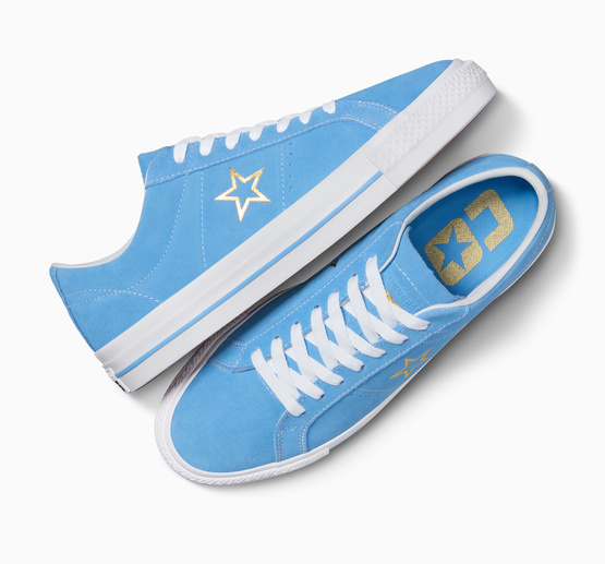 Converse One Star Pro OX (Light Blue/ White/ Gold)