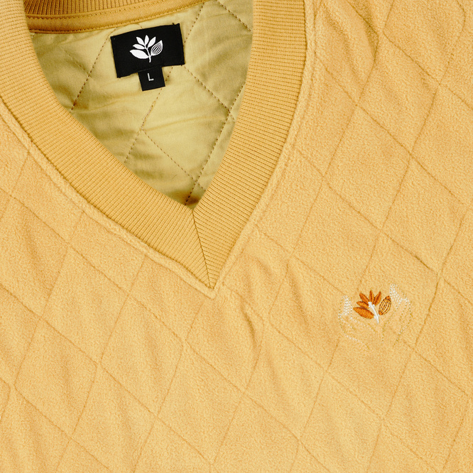 bezrękawnik  magenta handplant sweter ocre