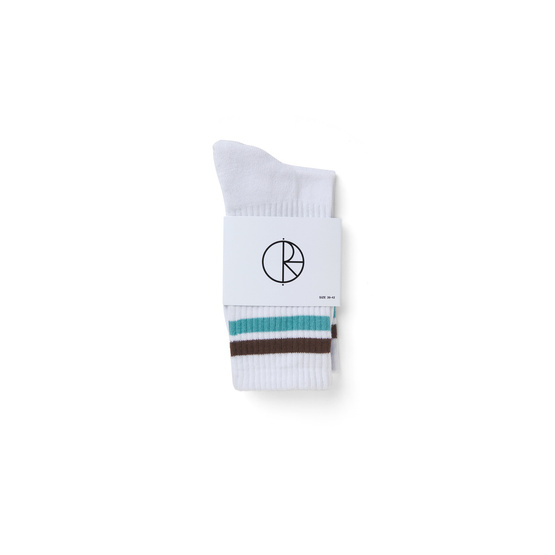 skarpetki polar stripe socks white/brown/mint