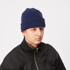 Dime Cursive Fold Beanie (Navy)