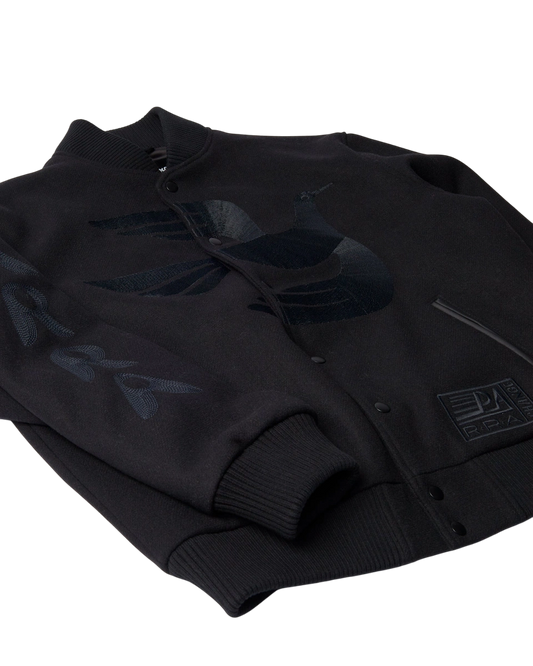 kurtka by Parra Not movie quality varsity jacket black