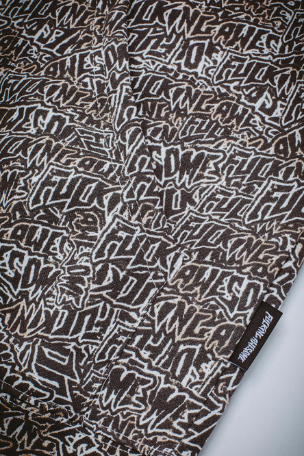 bluza Fucking Awesome Burnt Sticker Stamp Zipped Hoodie AOP (Black)