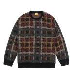 sweter Dime Plaid Mohair Knit (Black)