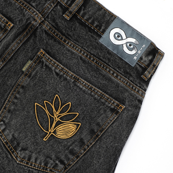 Magenta Pants OG Denim 2 Tone distressed black denim