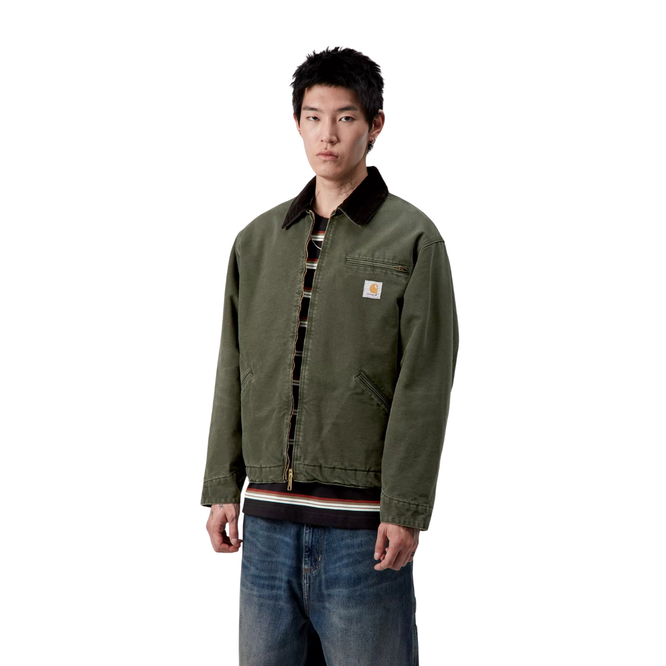 kurtka Carhartt WIP OG Detroit Jacket (Olive / Black, Stone canvas)