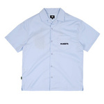 Magenta bowling shirt light blue