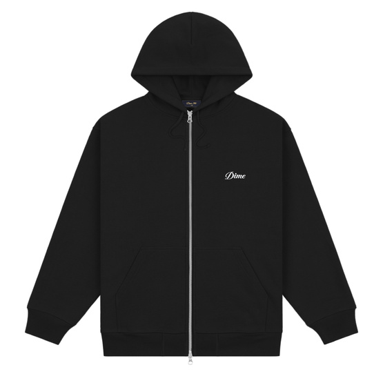Dime Cursive zip hoodie vintage black