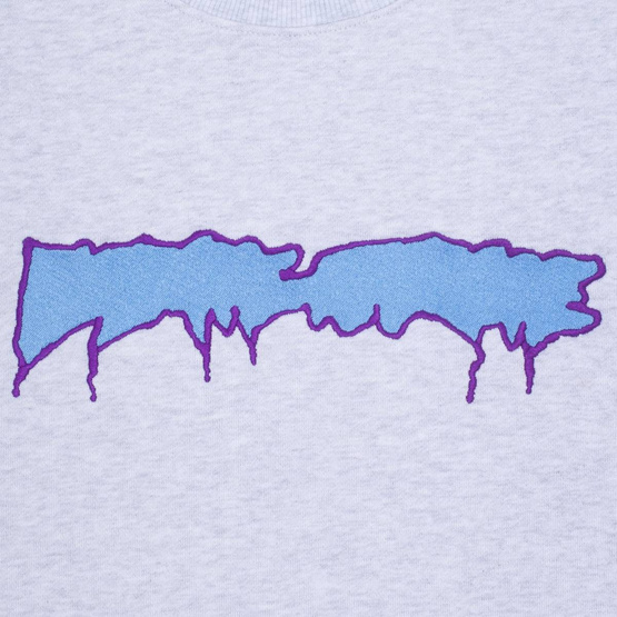 Fucking Awesome outline logo crewneck grey