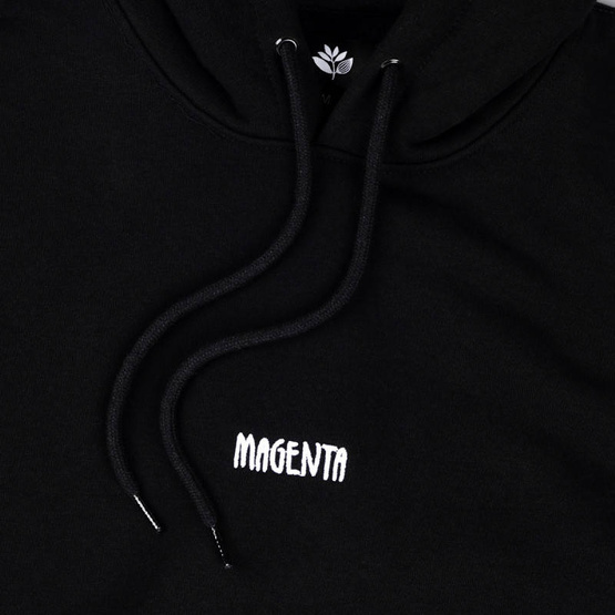 magenta og script hoodie black