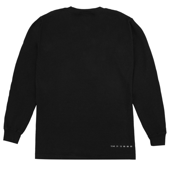 longsleeve numbers l/s miltered logotype t shirt - black