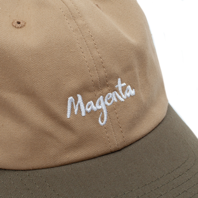 Magenta brush dad hat khaki