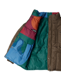 kurtka by Parra Protect The Sun Reversible Puffer Jacket (Brown)