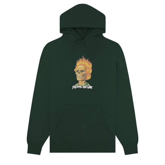 bluza Fucking Awesome - Flame Skull Hoodie (Dark Green)