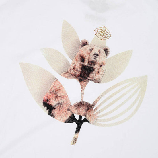 magenta bear plant tee white