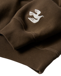 Bluza by Parra Weird trad logo crewneck brown