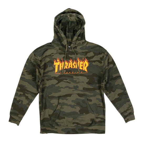 Thrasher hood flame forrest camo