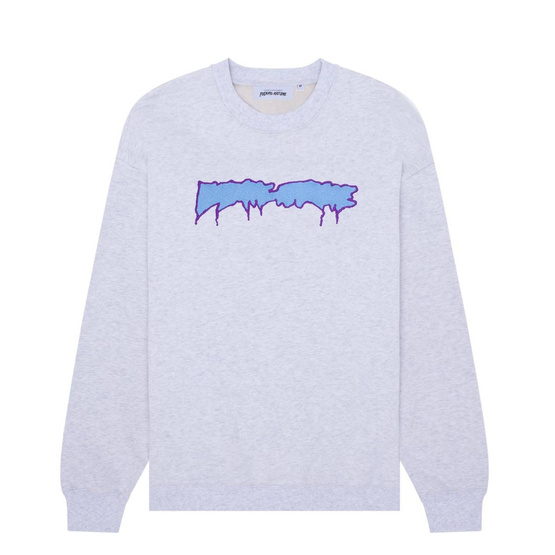 Fucking Awesome outline logo crewneck grey