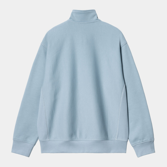 Carhartt WIP Half Zip American Script Sweatshirt (Frosted Blue)