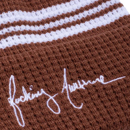 Fucking Awesome - Cursive Waffle Cuff Beanie (Brown)