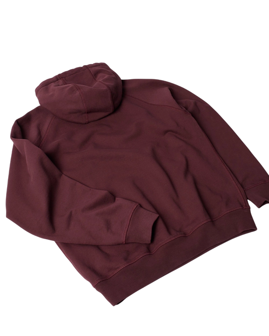 Bluza by Parra Crow logo hooded sweatshirt dark burgundy