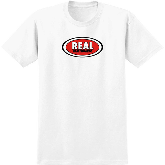 Real Oval T-Shirt - White/Red/Black