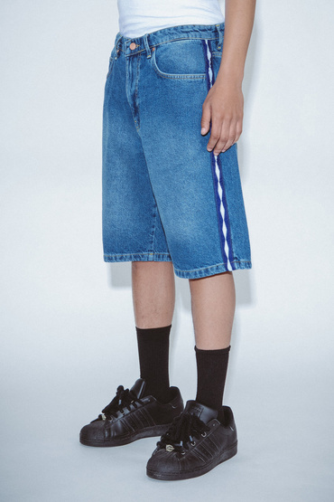 Fucking Awesome Striped Jean Short (Blue)