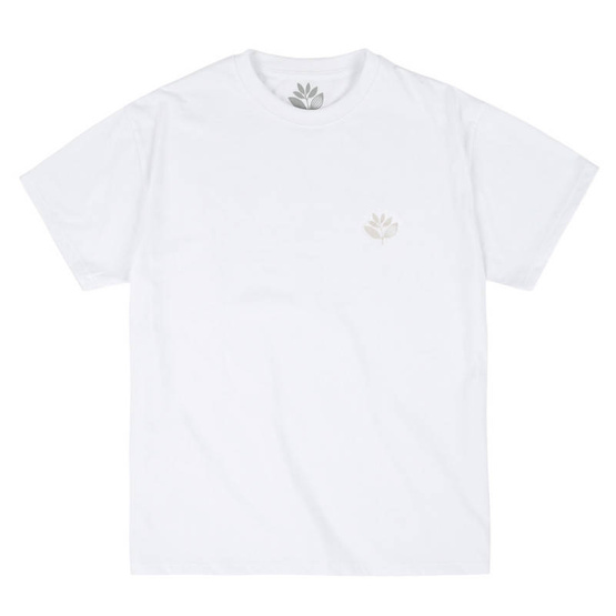 magenta bear plant tee white