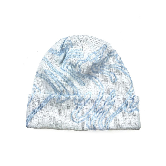 Raw Hide Atomic Pattern Beanie (White/Blue)