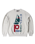 Bluza by Parra Sail bike crewneck sweatshirt grey