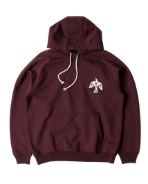 Bluza by Parra Crow logo hooded sweatshirt dark burgundy