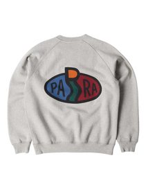 Bluza by Parra Legs logo crew neck sweatshirt (Grey)