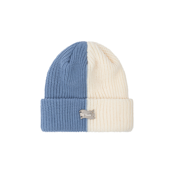 dime split beanie blue/white