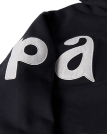Bluza by Parra Word salad zip hooded sweatshirt dark navy
