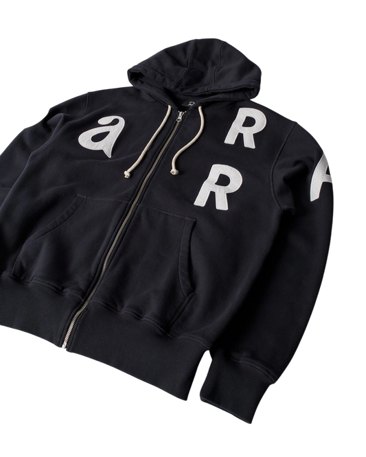 Bluza by Parra Word salad zip hooded sweatshirt dark navy