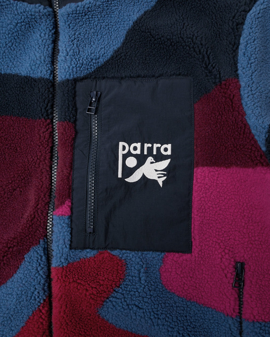 Bluza by Parra Full ftp booster polar fleece jacket red