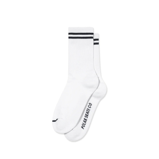 Polar Rib Socks 2 Stripes (White/Black)