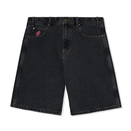 szorty Cash Only Logo Denim Shorts (Washed Black)