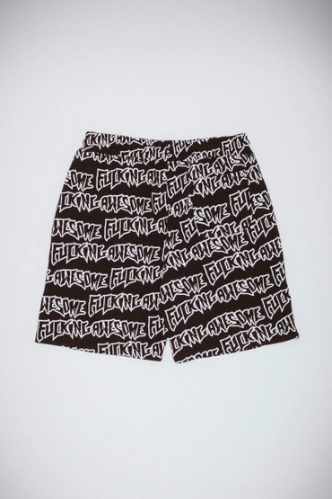 Fucking Awesome - AOP Stamp Sweatshorts (Black/White)