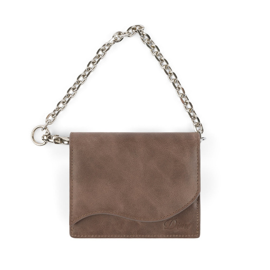 Dime Chain Leather Wallet (Brown)