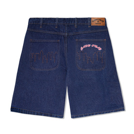 Cash Only Logo Denim Shorts (Raw Indigo)