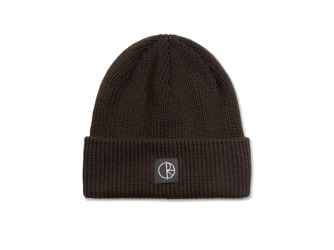Polar double fold merino beanie brown