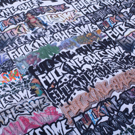 kurtka Fucking Awesome  Reversible Chore Jacket - Sticker Stamp All-Over Print