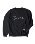 Bluza by Parra Weird trad logo crewneck dark navy