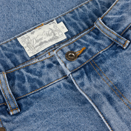 Dime Pleated Denim Shorts blue washed