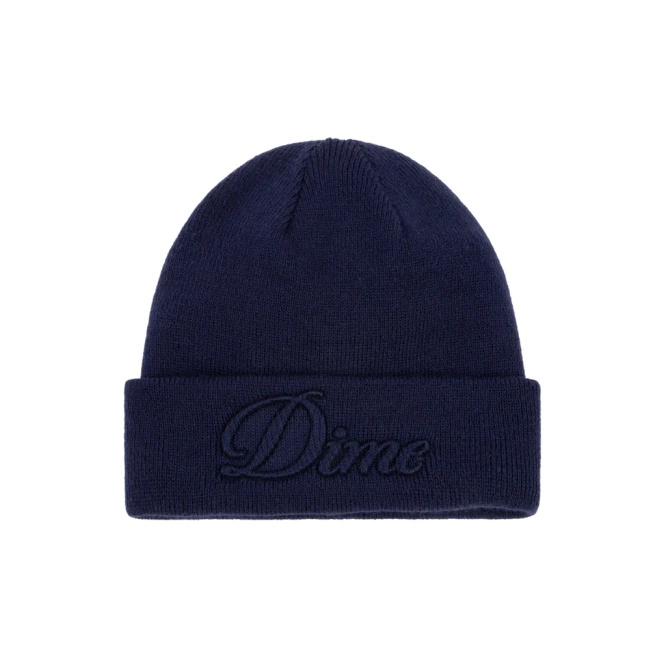 Dime Cursive Fold Beanie (Navy)