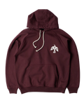 Bluza by Parra Crow logo hooded sweatshirt dark burgundy