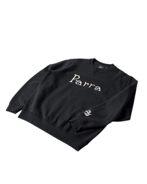 Bluza by Parra Weird trad logo crewneck dark navy