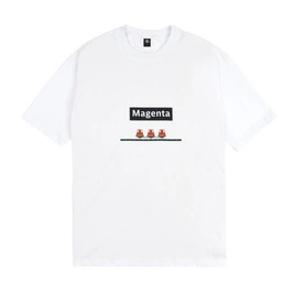 Magenta Station Tee - White